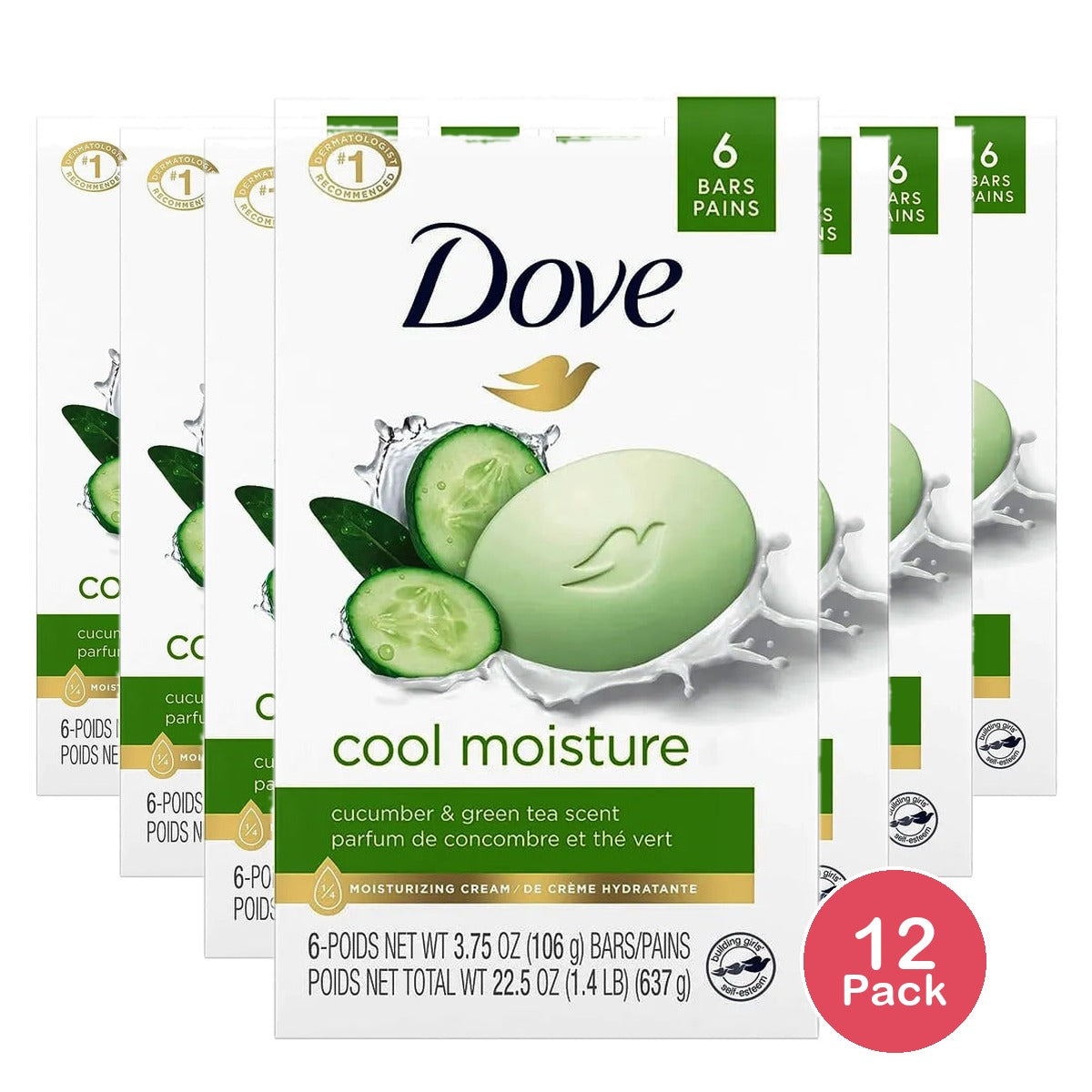 Dove Go Fresh Cool Moisture Beauty Bath Bar 6 Ea 3.75Oz (Pack of 12)