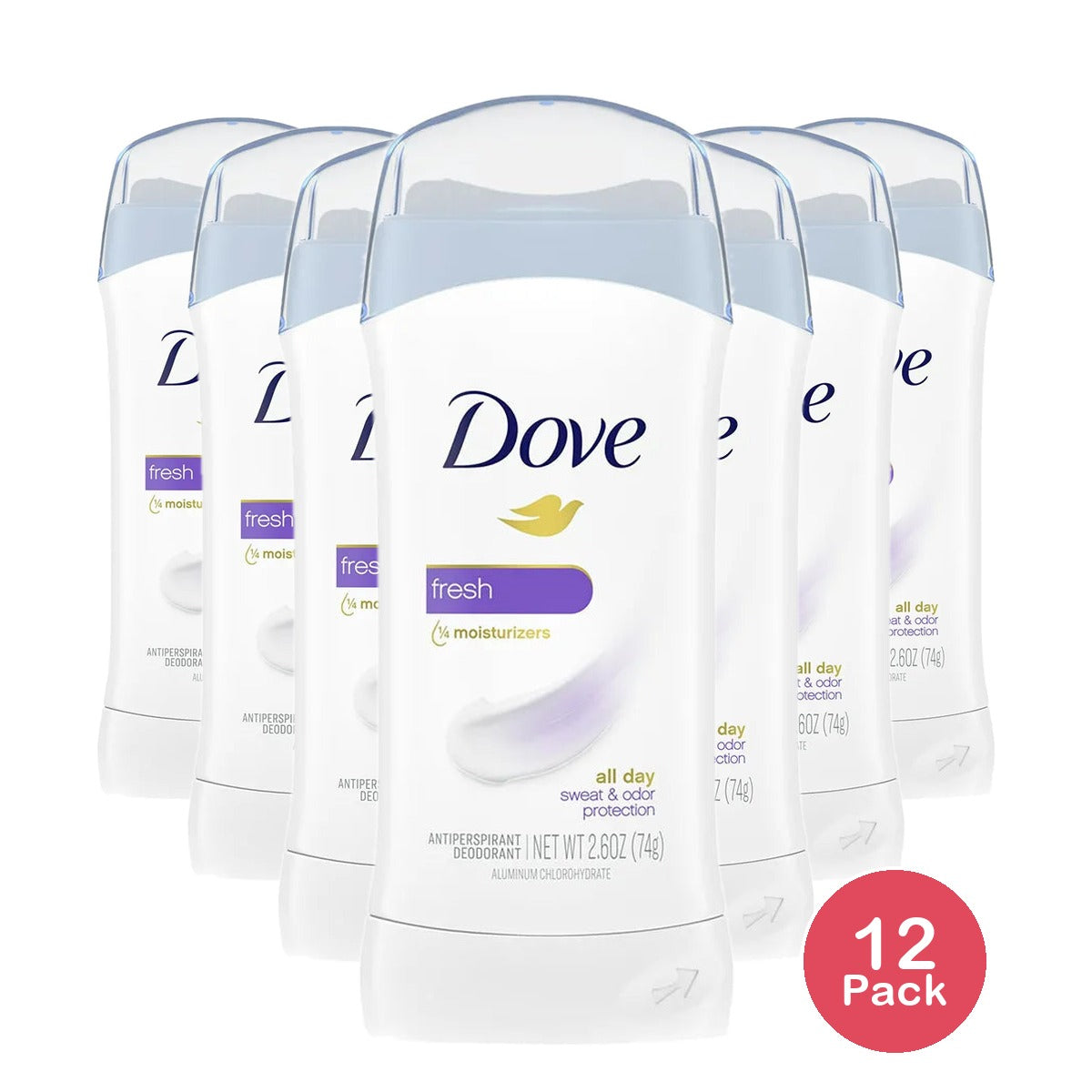 Dove Invisible Solid Anti-Perspirant Deodorant Fresh 2.6Oz (Pack of 12)