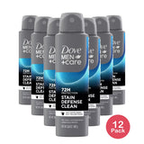Dove Men Care Stain Defense Clean 72H Dry Spray Antiperspirant Deodorant 3.8Oz (Pack of 12)