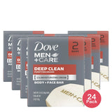 Dove Men Plus Care Deep Clean Body And Face Bar 2 Ea 3.75Oz (Pack of 24)