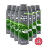 Dove Men Plus Care Extra Fresh 48 Hour Antiperspirant and Deodorant Dry Spray 3.8Oz (Pack of 12)