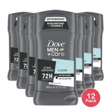 Dove Men Plus Care Stain Defense Antiperspirant Deodorant Stick Clean 2.7Oz (Pack of 12)