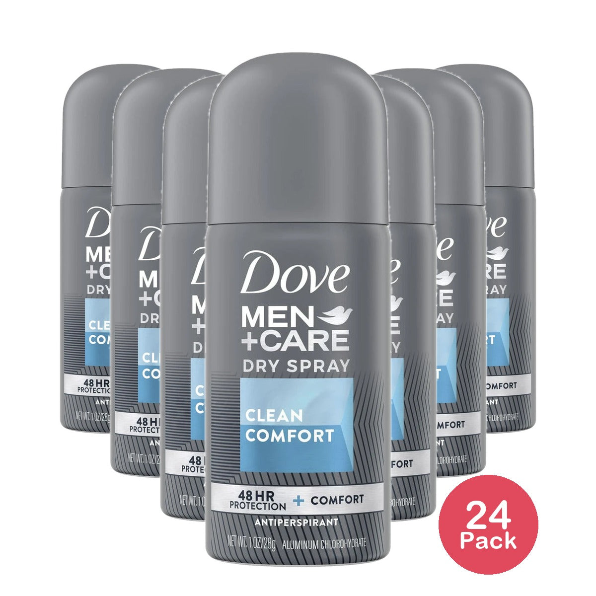 Dove Men+Care Antiperspirant Deodorant Dry Spray Clean Comfort 1Oz (Pack of 24)