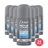 Dove Men+Care Antiperspirant Deodorant Dry Spray Clean Comfort 1Oz (Pack of 24)