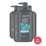 Dove Men+Care Clean Comfort Hydrating Body & Face Wash Pump - Sulfate Free - 30 OZ(Pack of 4)