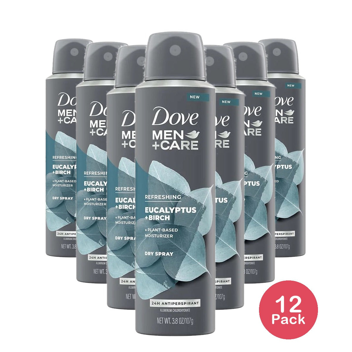 Dove Men+Care Eucalyptus & Birch Dry Spray 3.8 Oz (Pack of 12)
