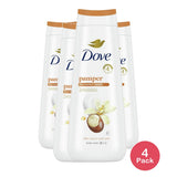 Dove Pamper Body Wash - Shea Butter & Vanilla 24hr Lotion-Soft Skin - 20 fl OZ(Pack of 4)