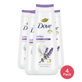 Dove Relax Body Wash - Lavender & Chamomile 24hr Lotion-Soft Skin - 20 OZ (Pack of 4)