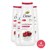 Dove Revitalizante Long Lasting Gentle Womens Body Wash Cherry and Chia Milk 20Oz (Pack of 4)