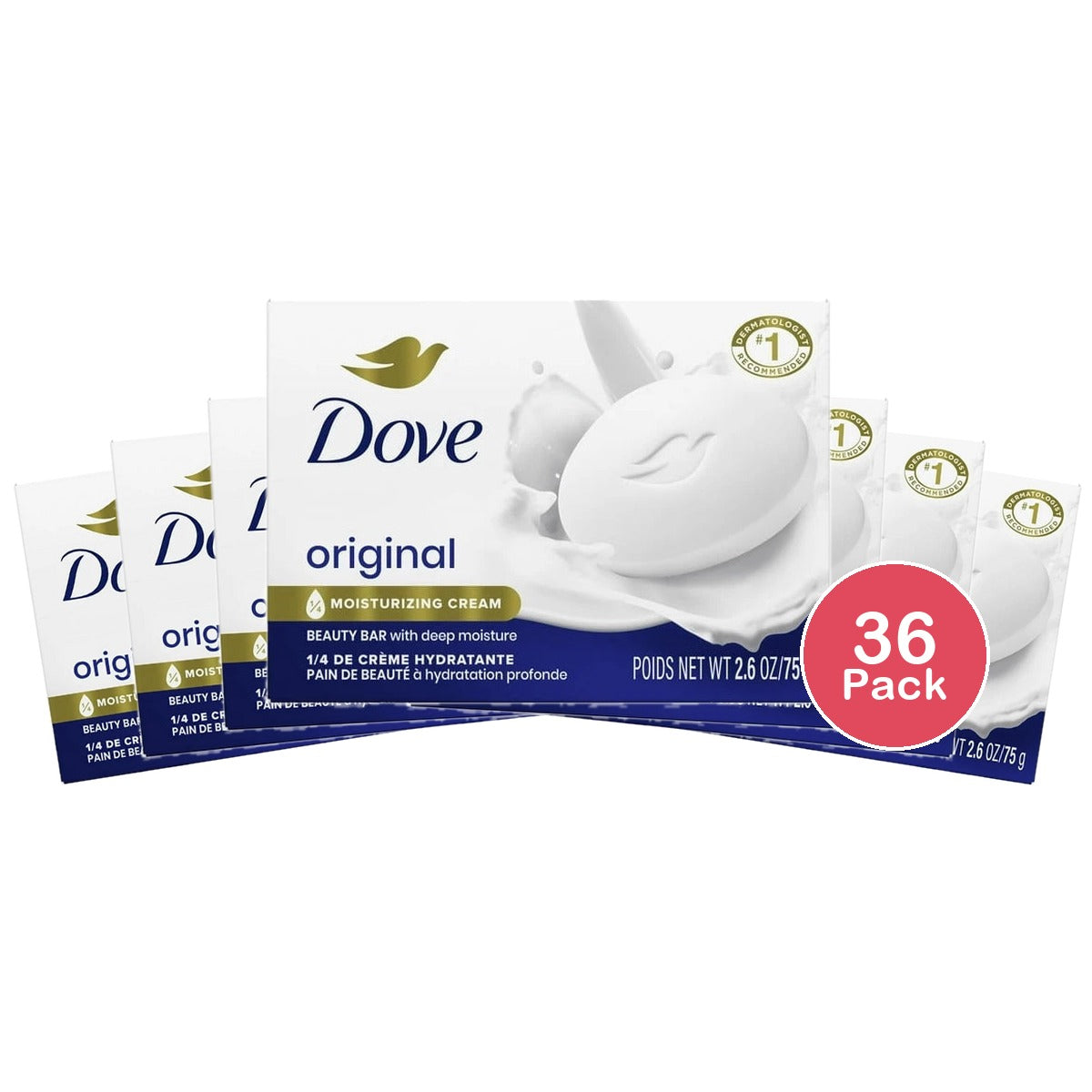 Dove White Travel Size Bar Soap with Moisturizing Cream 2.6 Oz (Pack of 36)
