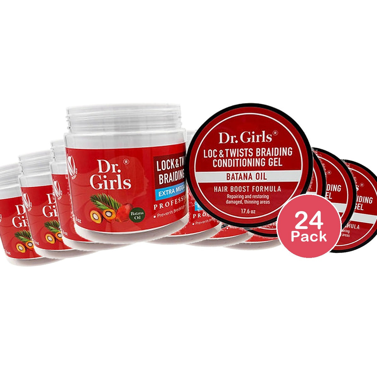 Dr. Girls Braid Gel Batana 17.6 Oz (Pack of 24)