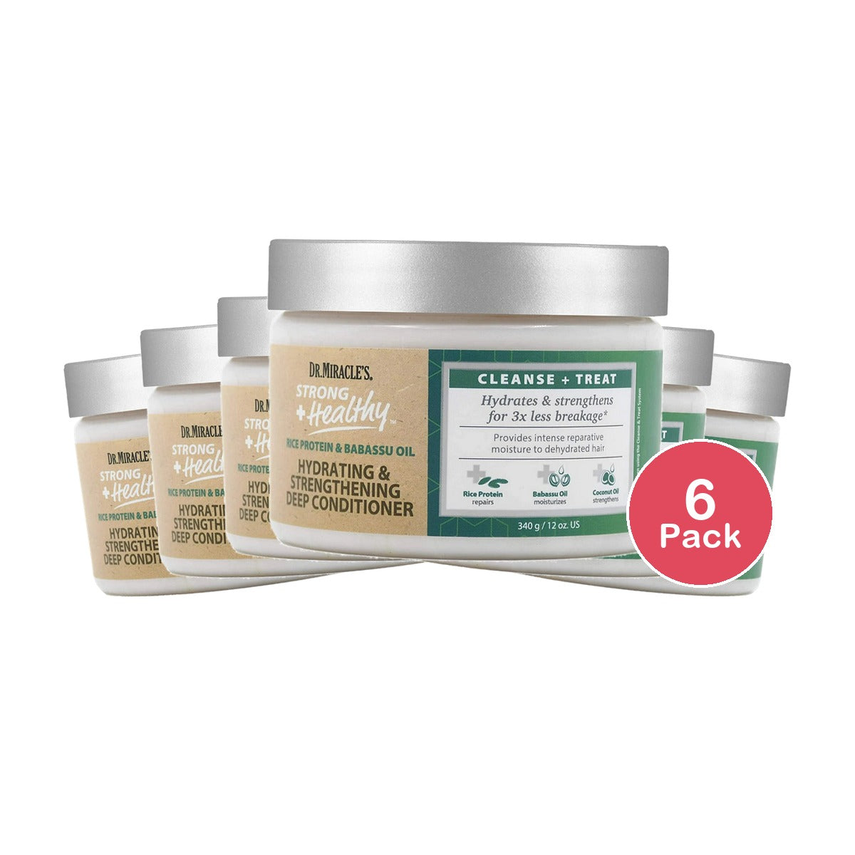Dr. Miracle's Strong & Healthy Hydrating & Strengthening Deep Conditioner. Conta 12. Oz (Pack of 6)