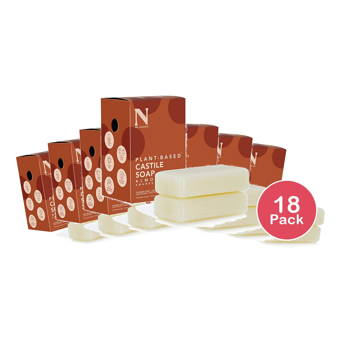 Dr. Natural Castile Almond Bar Soap 8 Oz (Pack of 18)