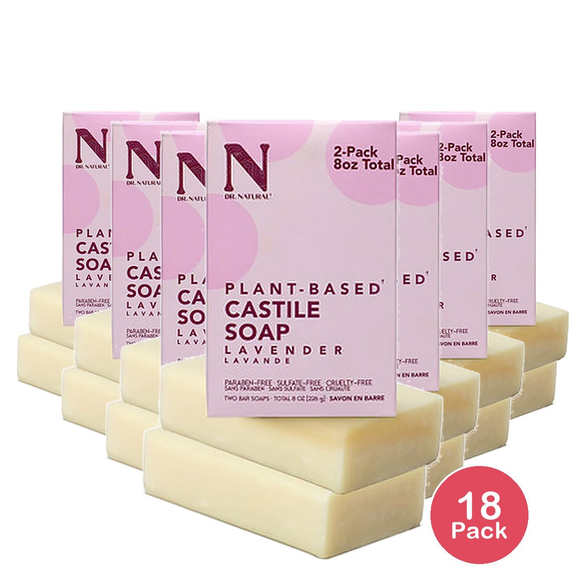Dr. Natural Castile Gentle Bar Soap Lavender 8 Oz (Pack of 18)