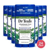 Dr Teal's Aluminum Free Deodorant Eucalyptus with Essential Oils 2.65 oz (Pack of 24)