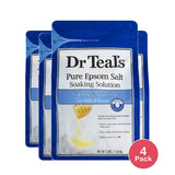 Dr Teal's Pure Epsom Salt Soaking Solution Soften & Nourish with Milk & Honey 48 Oz (Pack of 4)