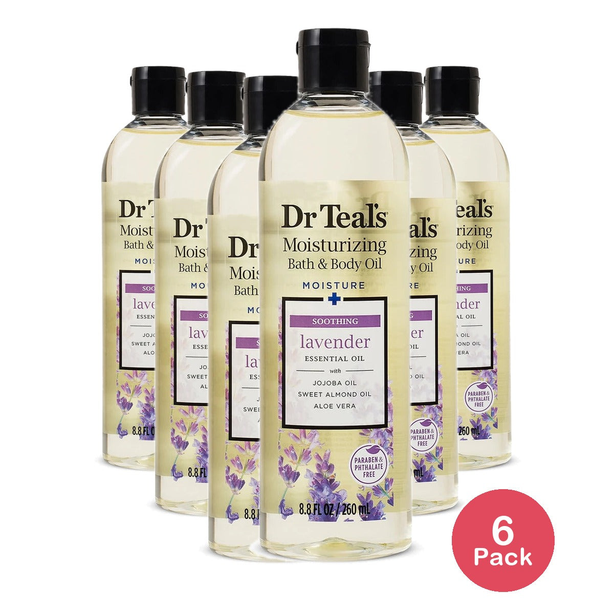 Dr Teal s Soothe & Sleep with Lavender Body and Bath Oil 8.8 fl oz (Pack of 6)