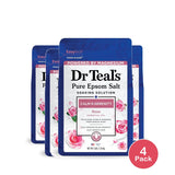 Dr Teal's Epsom Salt Magnesium Soak - Calm & Serenity with Rose Essential Oil & 48 Oz (Pack of 4)