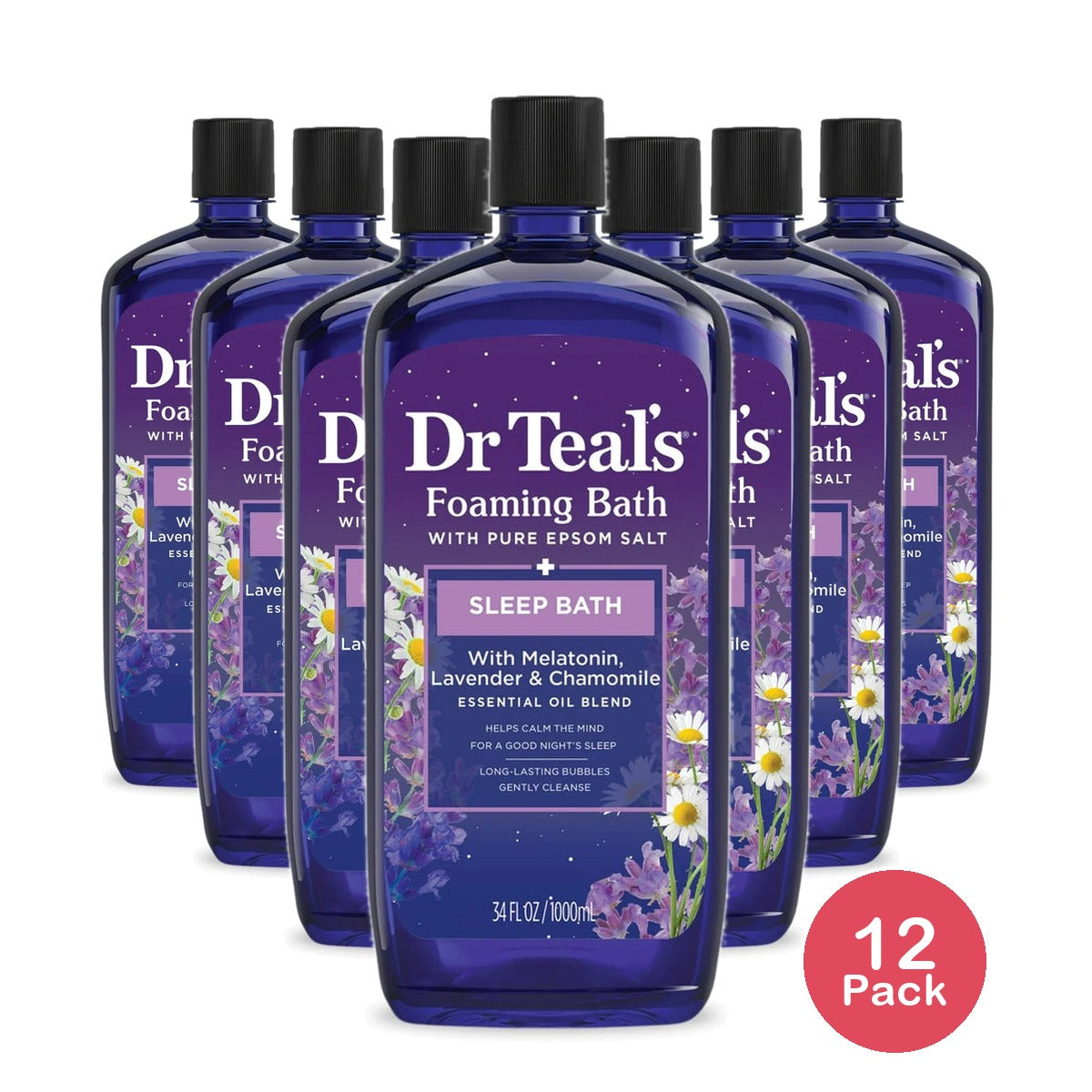 Dr Teal's Sleep Foaming Bath with Melatonin & Essential Oils - 34 fl oz (Pack of 12)