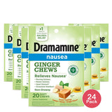 Dramamine Nausea Morning Sickness And Motion Sickness Relieves Lemon And Honey Ginger Flavor 3.84oz (Pack of 24)