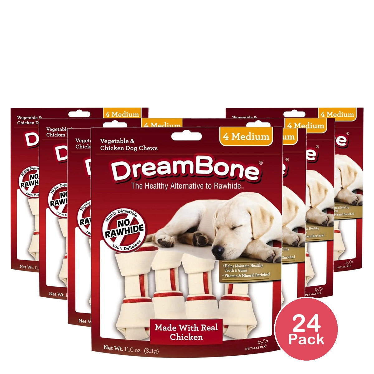 DreamBone Chicken & Vegetable Medium Dog Chews (Pack of 24)