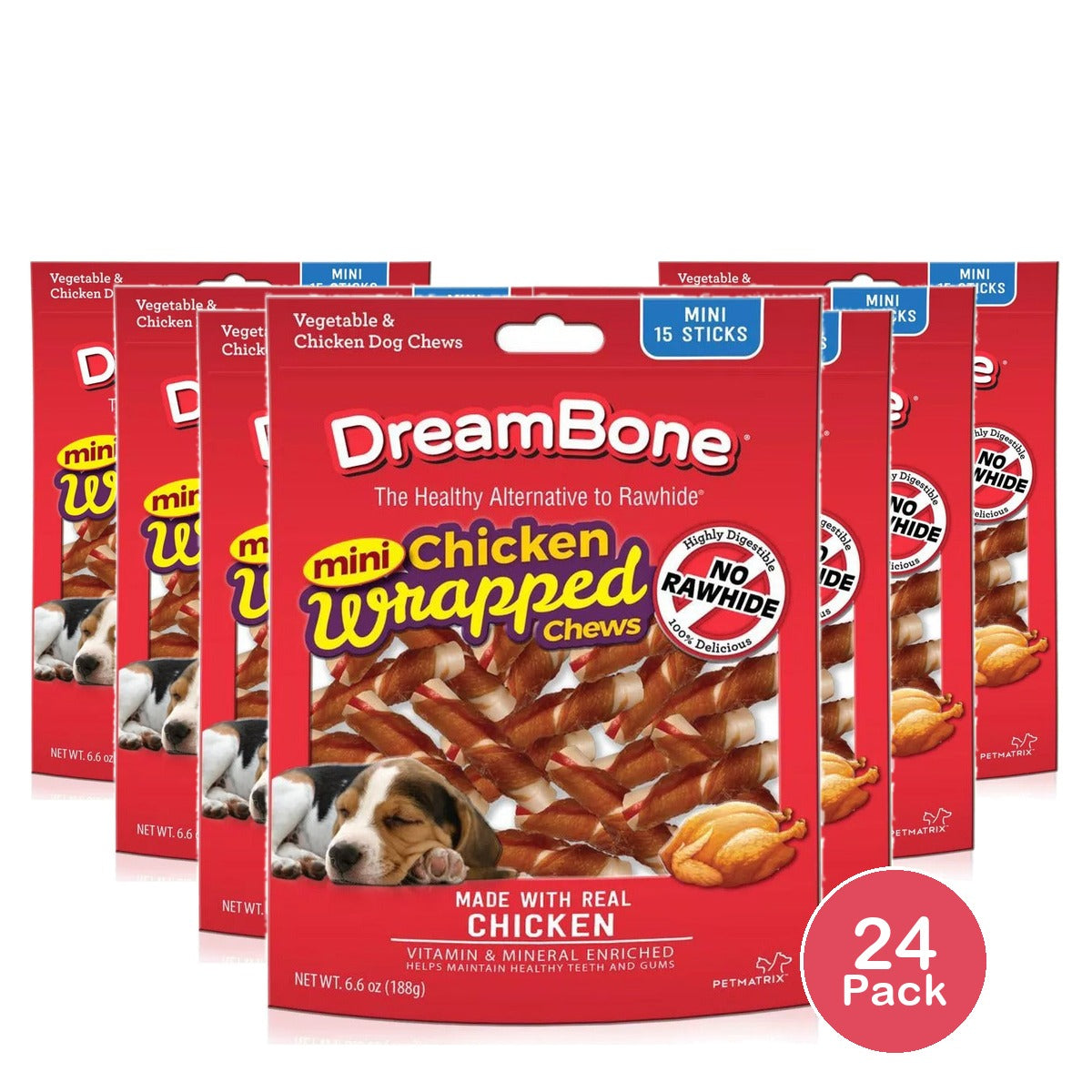 DreamBone Chicken Wrap Mini Dog Chews 6.6 Oz (Pack of 24)