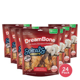 DreamBone Spirals Variety Pack Rawhide-Free Chews for Dogs 18 Count 7.3 Oz (Pack of 24)