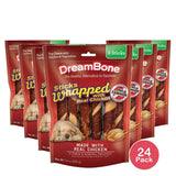 DreamBone Sticks Wrapped with Real Chicken Rawhide-Free Chews for Dogs 8 Count 7 Oz (Pack of 24)