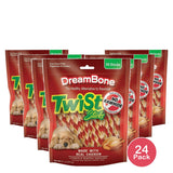 DreamBone Twist Sticks Rawhide-Free Chews for Dogs with Real Vegetables and Chicken 50 Count 9.7 Oz (Pack of 24)