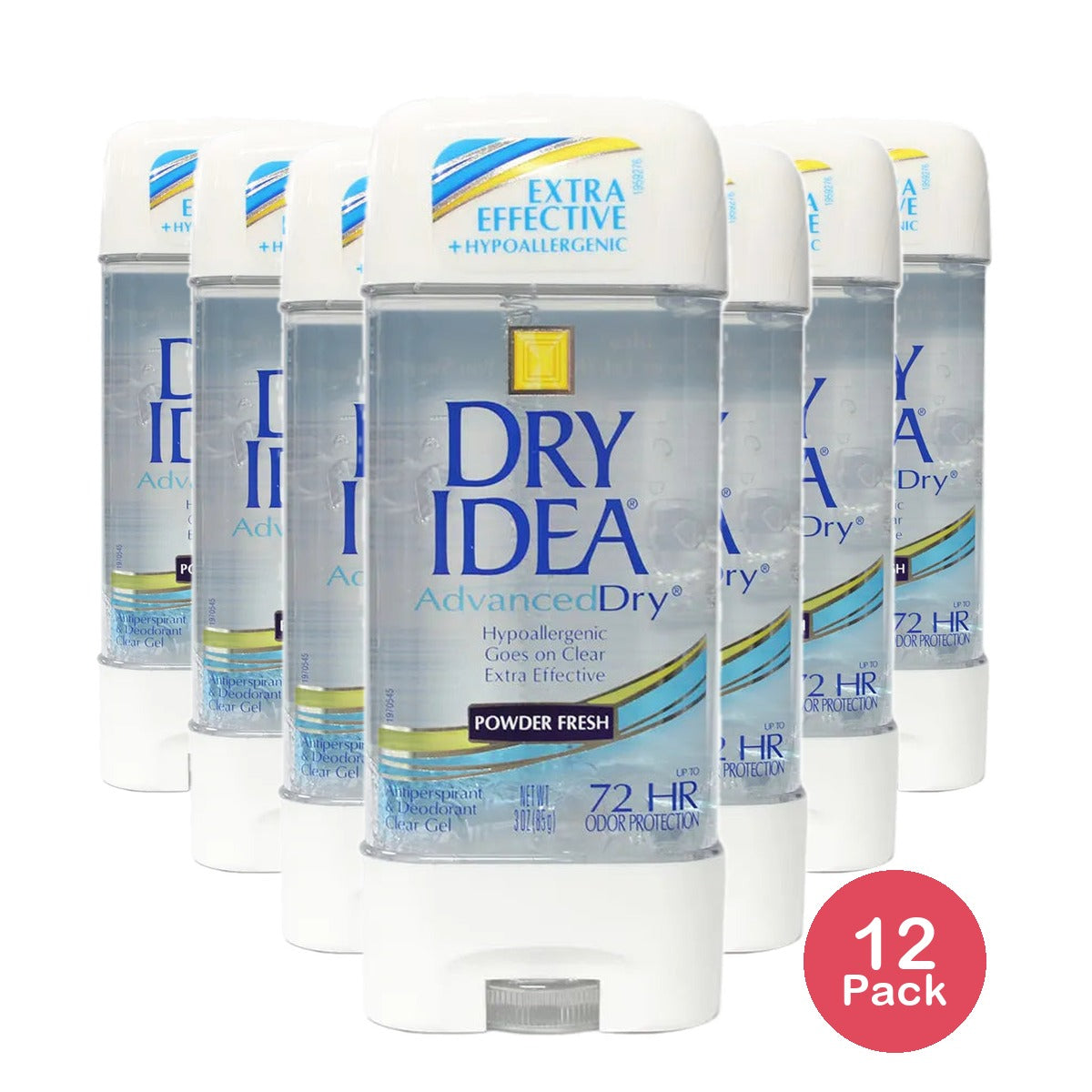 Dry Idea Clear Gel Antiperspirant And Deodorant Powder Fresh 3Oz (Pack of 12)