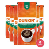 Dunkin’ Decaf Original Blend Ground Coffee Medium Roast bag 12 oz (Pack of 6)
