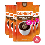 Dunkin' Donuts Original Blend Whole Bean Coffee, 12 oz (Pack of 6)