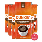 Dunkin’ Original Blend Ground Coffee Medium Roast Bag 12 oz (Pack of 6)