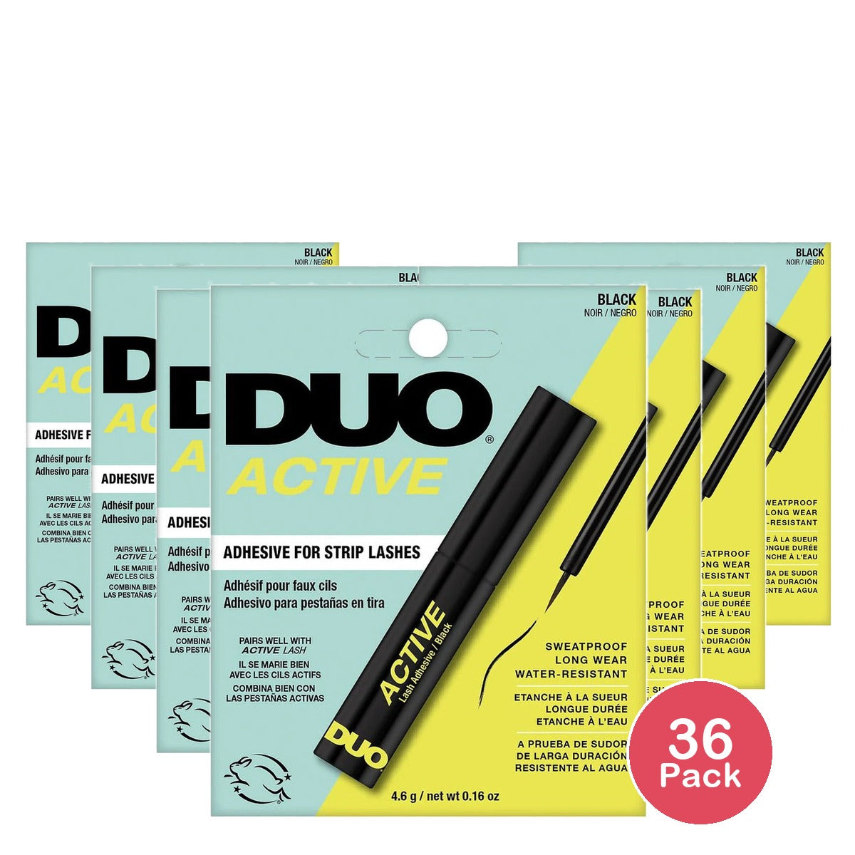 DUO Eyelash Adhesive Active Strip Lashes Black (Pack of 36)