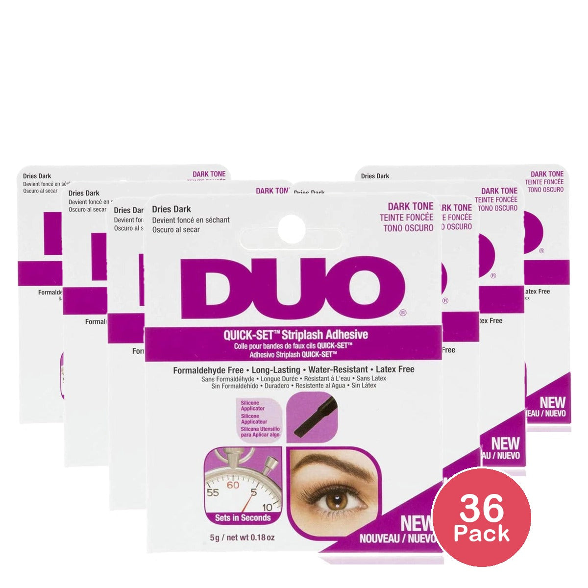 DUO Quick-Set Clear False Strip Lash Adhesive 0.18 Oz (Pack of 36)