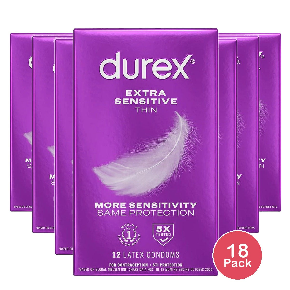 Durex Extra Sensitive Condom 12 Count (Pack of 18)