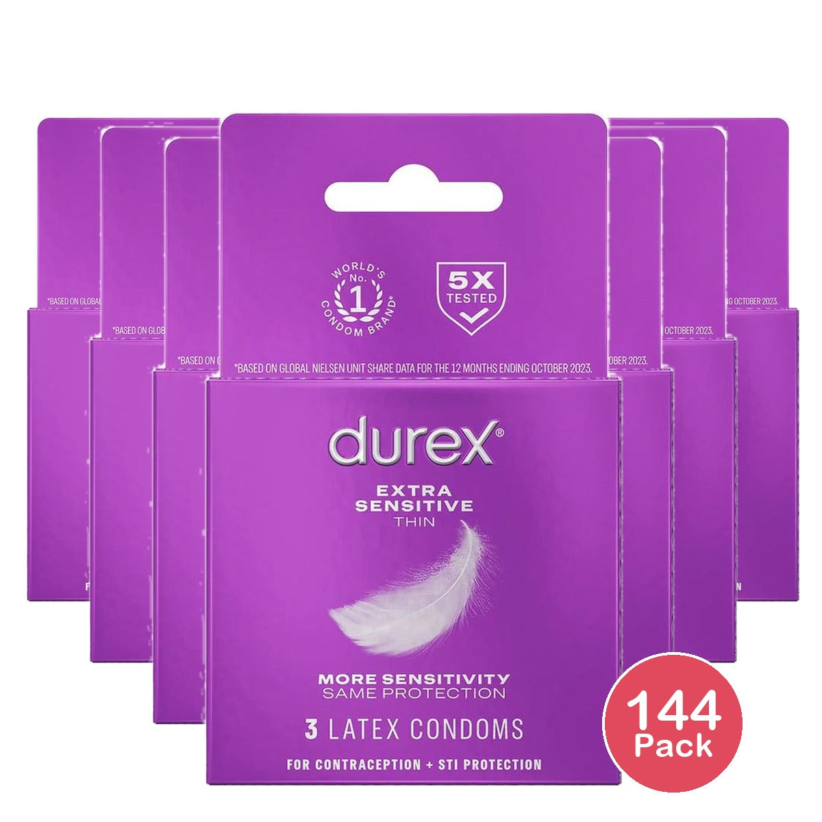 Durex Extra Sensitive Condom 3 Ea (Pack of 144)