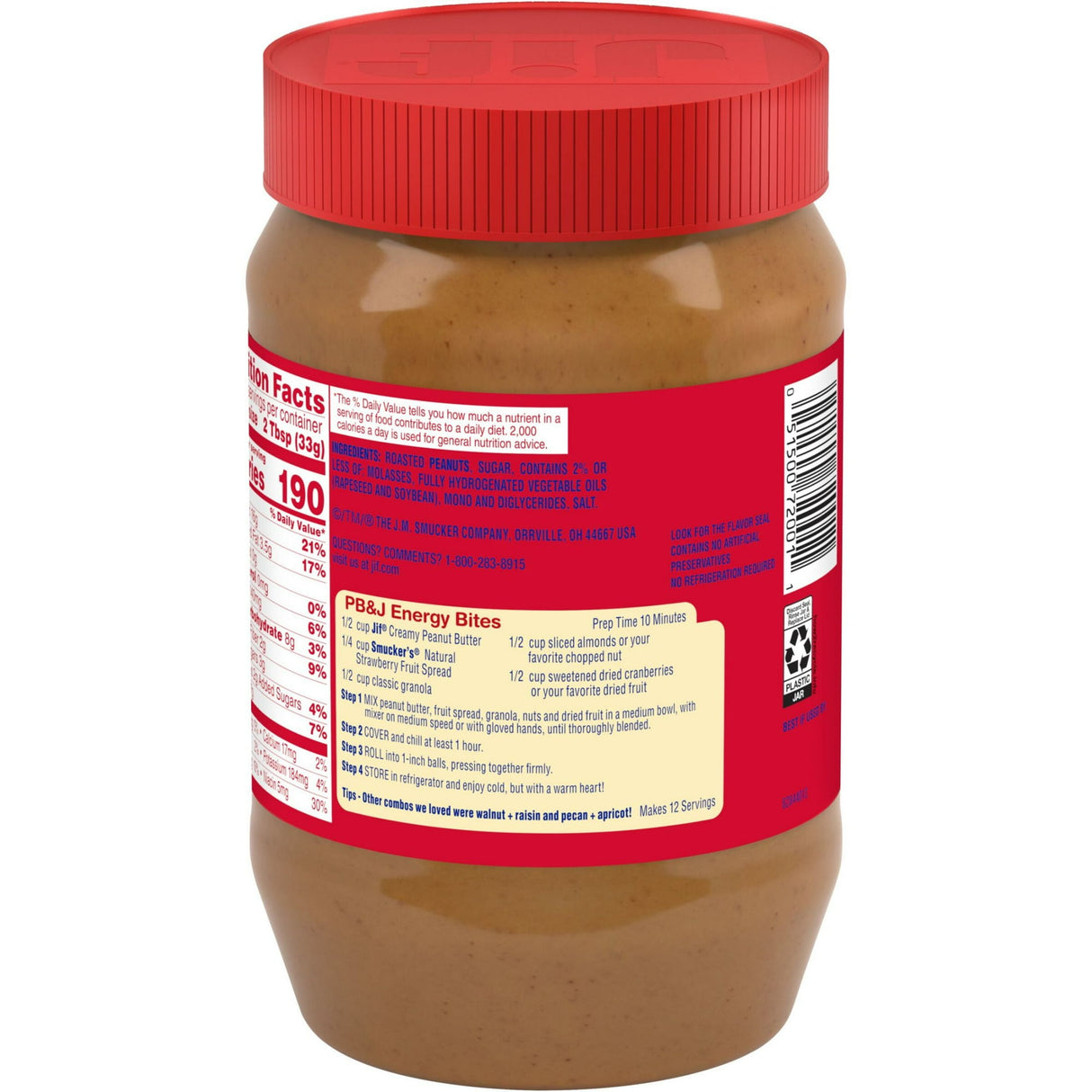 Jif Creamy Peanut Butter, 40 Oz (Pack of 8)