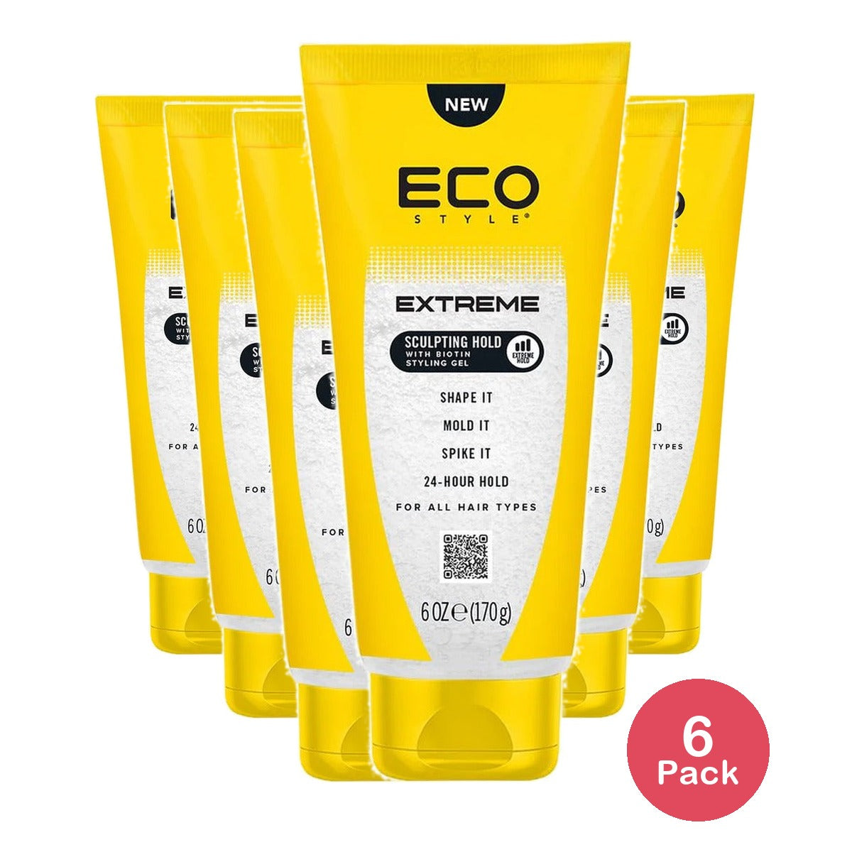 Eco Style Extreme Sculpting Hold Styling Gel 6 Oz (Pack of 6)