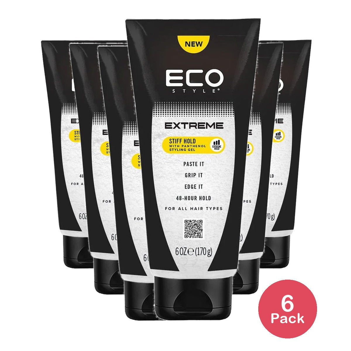 Eco Style Extreme Stiff Hold Styling Gel 6 Oz (Pack of 6)