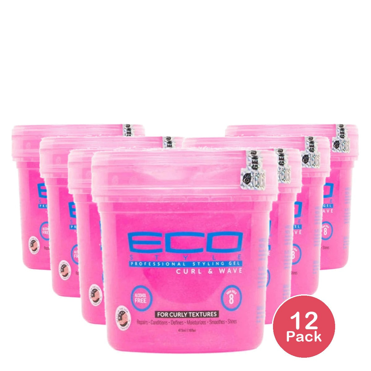 Eco Style Gel - Curl and Wave by Ecoco for Unisex - 8 oz Gel (Pack of 12)