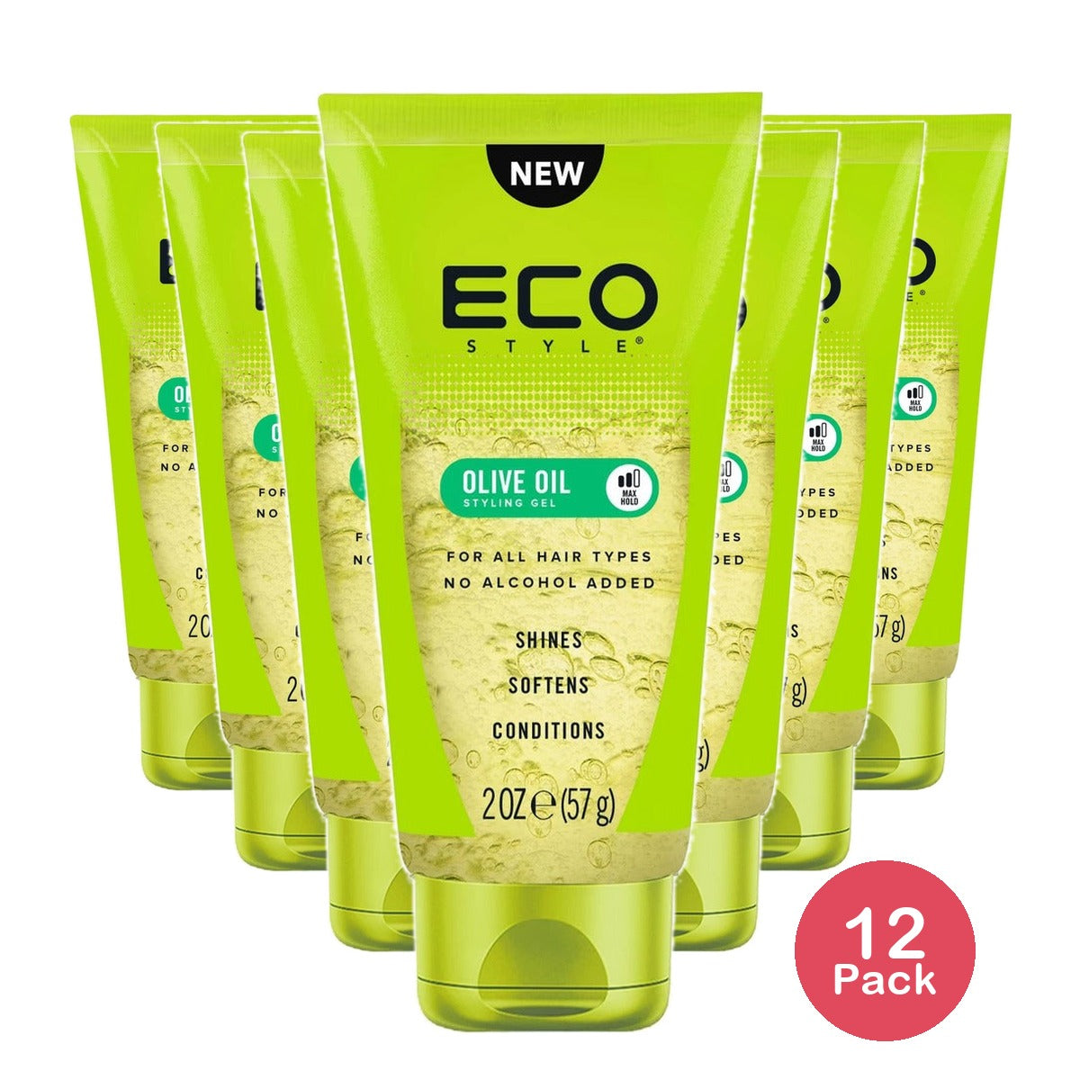 Eco Style Olive Oil Styling Gel 2 Fl Oz (Pack of 12)