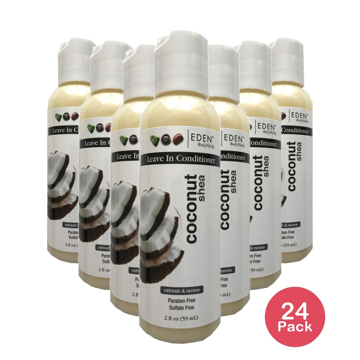 Eden Body Works Coconut Shea Leave-In Conditioner 2 Oz (Pack of 24)