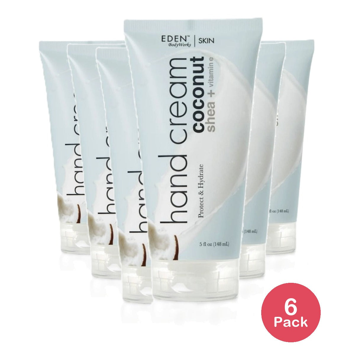 Eden BodyWorks Coconut Hand Cream 5 Oz (Pack of 6)