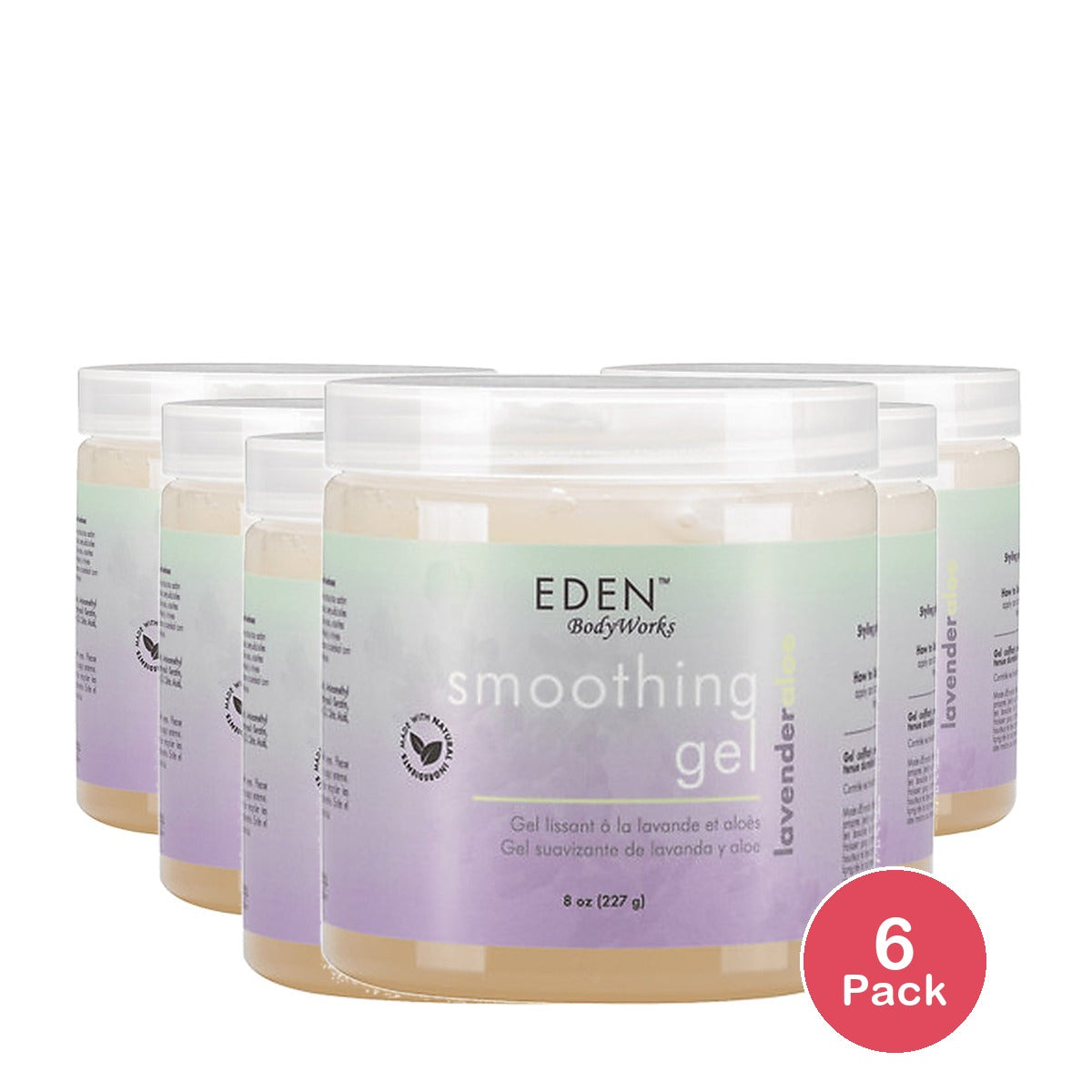 Eden BodyWorks Lavender Aloe Smoothing Gel 8 Oz (Pack of 6)