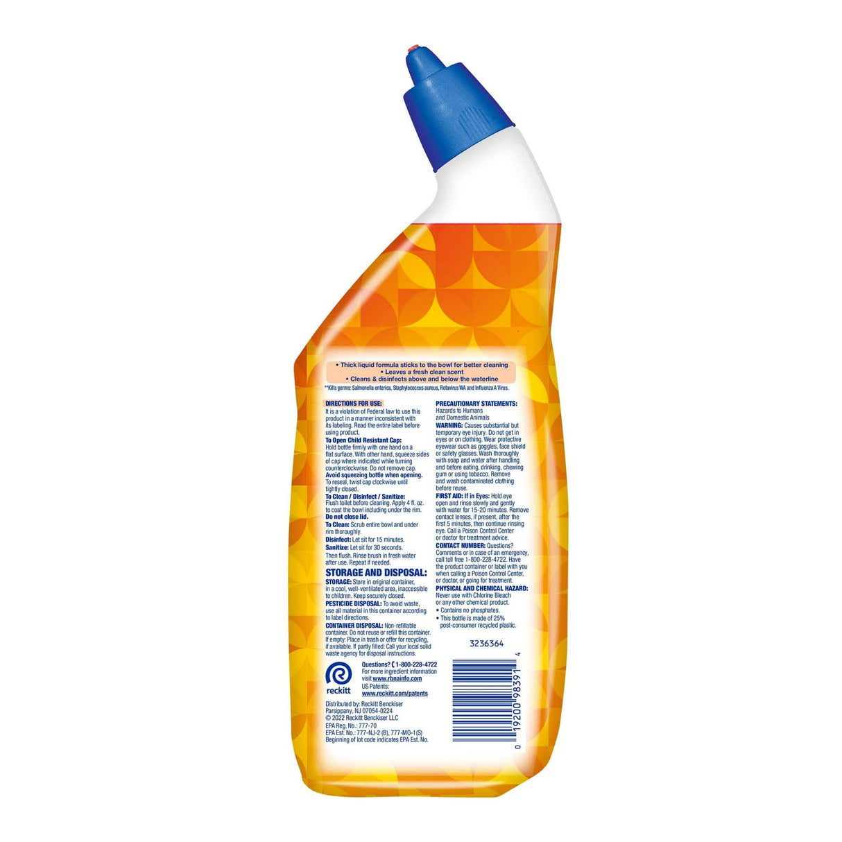 Lysol® Toilet Bowl Cleaner Gel For Cleaning and Disinfecting Stain Removal Br 24 oz (Pack of 9)