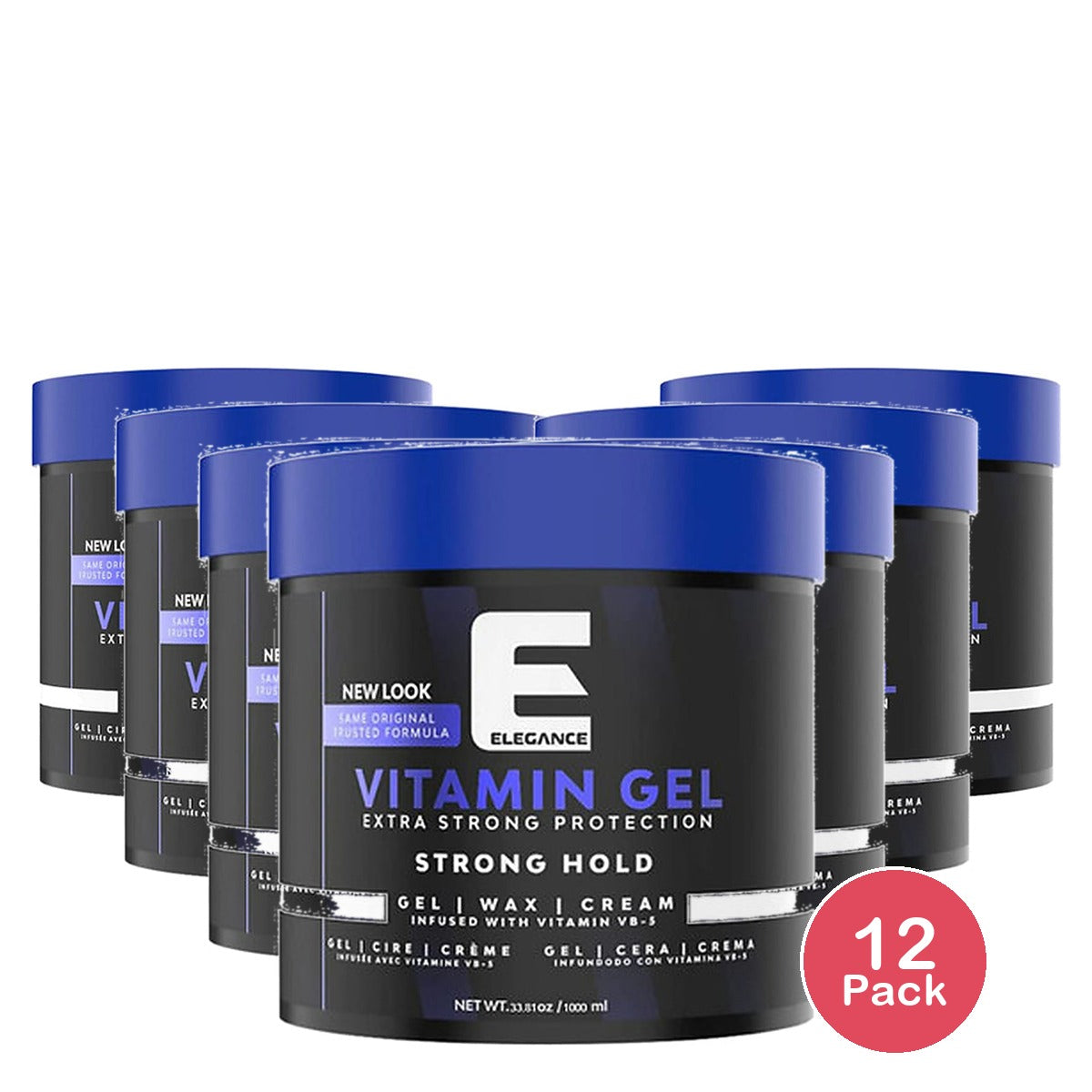 Elegance Extra Strong Protection Medium Hold Hair Gel 33.8 Oz (Pack of 12)