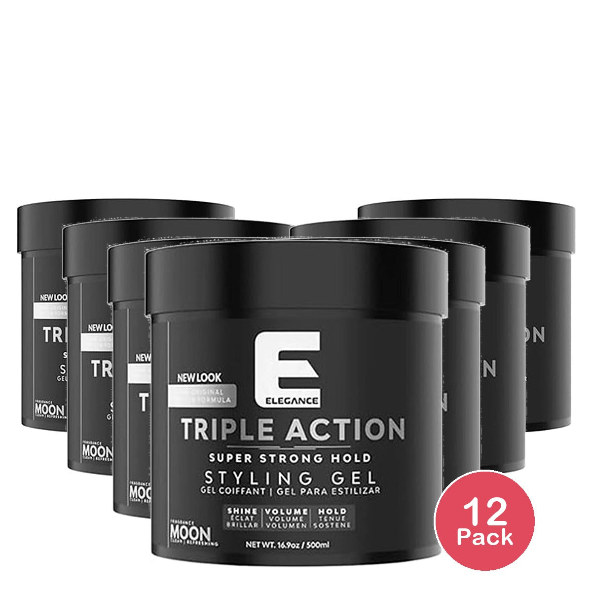 Elegance Triple Action Gel Strong Hold 16.9 Oz (Pack of 12)