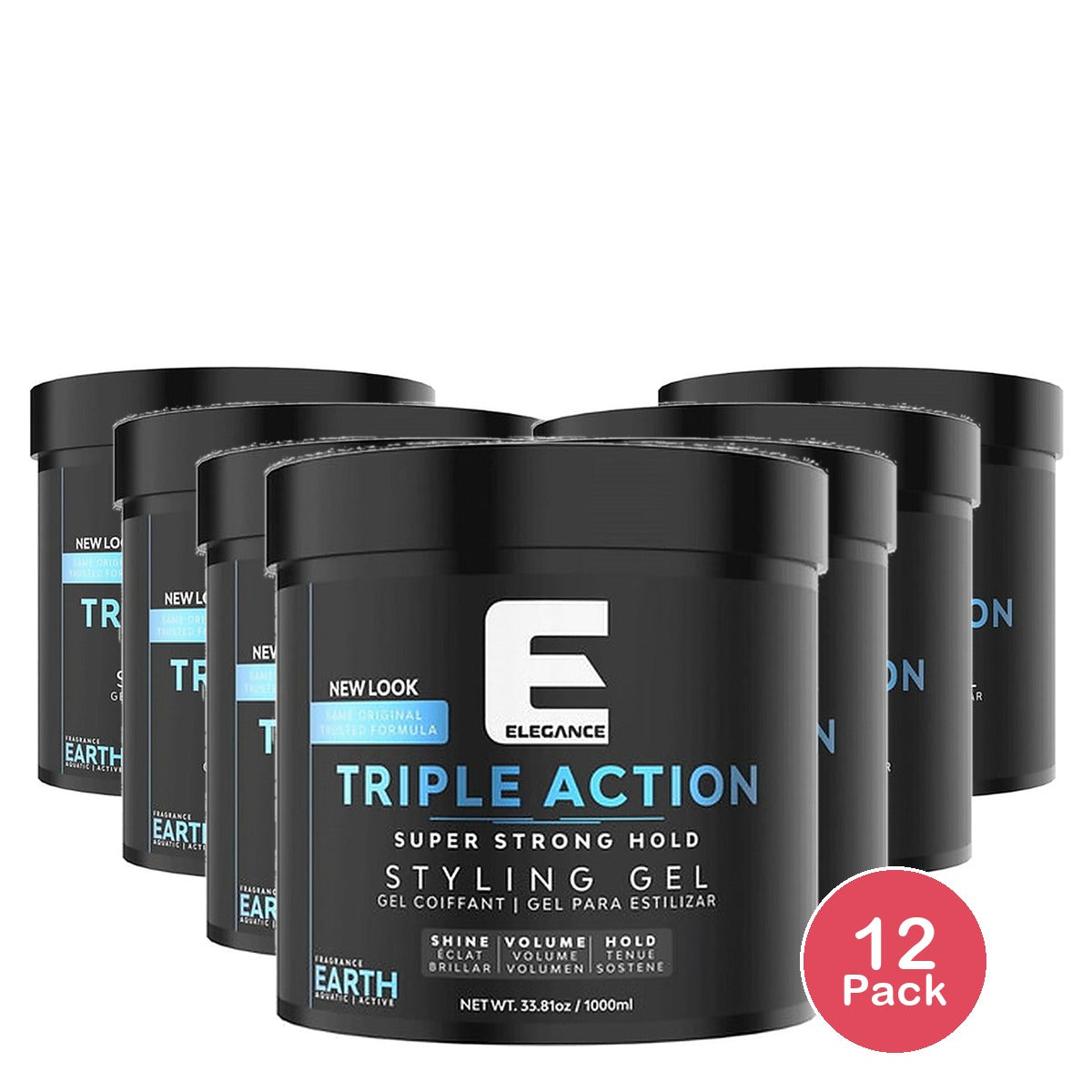 Elegance Triple Action Gel Strong Hold 33.8 Oz (Pack of 12)