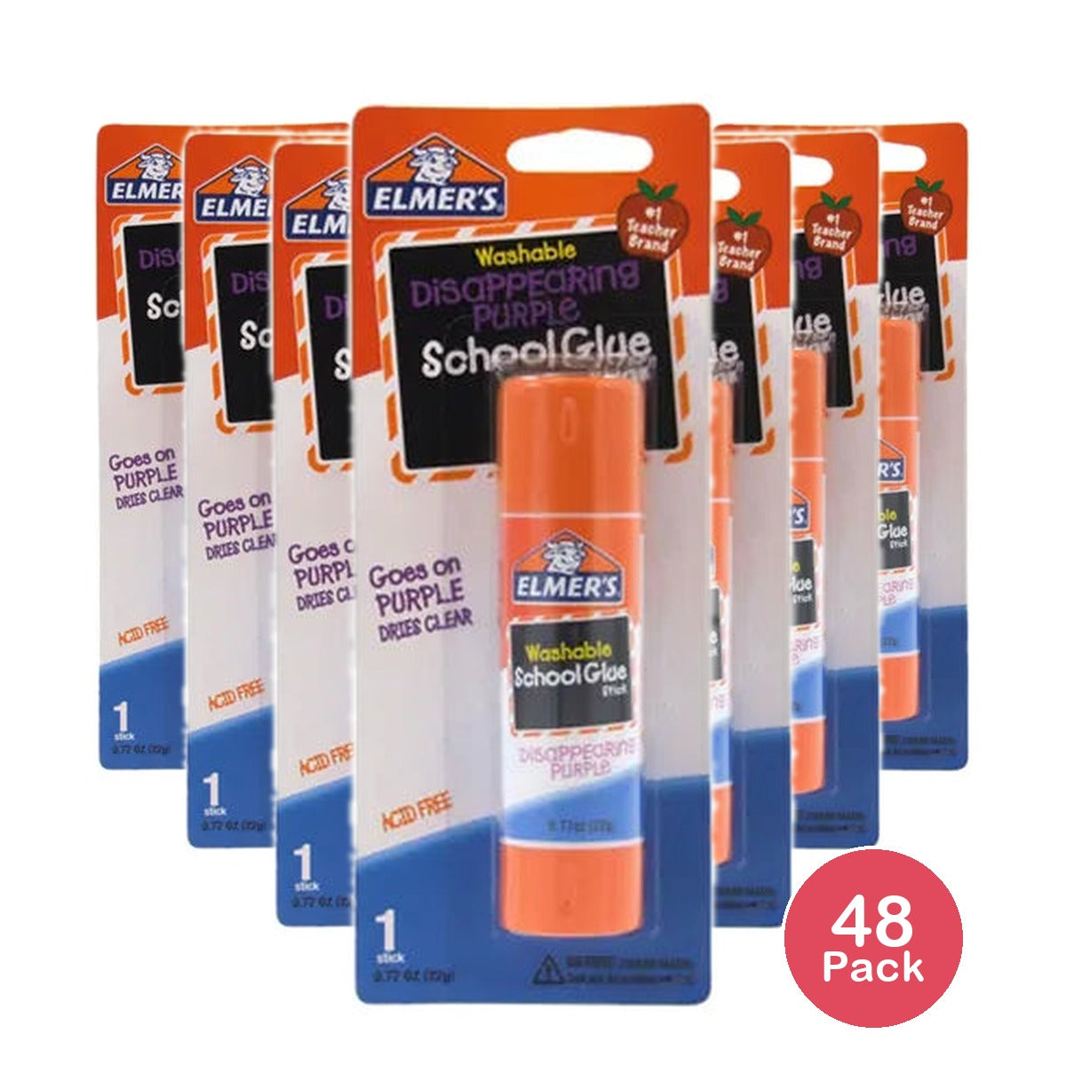 Elmers Disappearing Purple School Glue Stick0.77Oz (Pack of 48)